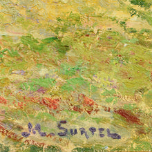 Load image into Gallery viewer, Oil on canvas, French farm with blooming apple trees, signed M. Surtel. Professionally cleaned and relined.  France, c.1880