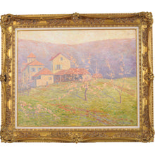 Load image into Gallery viewer, Oil on canvas, French farm with blooming apple trees, signed M. Surtel. Professionally cleaned and relined.  France, c.1880