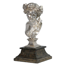 Load image into Gallery viewer, Silvered Bronze Bust of a Bacchante by A. Carrier, France, c.1860