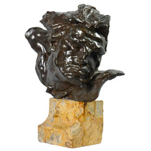 Load image into Gallery viewer, “Le Rhône” Bronze sculpture bust of a man’s head, France, Art Deco. Signed André C. Vermare, c.1910