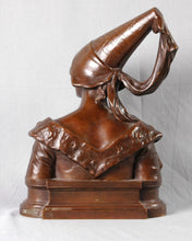 Load image into Gallery viewer, Bronze Bust of a Medieval Maiden, France, c.1900