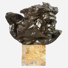 Load image into Gallery viewer, “Le Rhône” Bronze sculpture bust of a man’s head, France, Art Deco. Signed André C. Vermare, c.1910