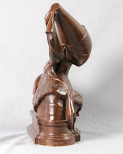 Load image into Gallery viewer, Bronze Bust of a Medieval Maiden, France, c.1900