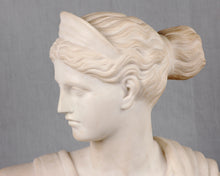 Load image into Gallery viewer, White Marble Bust of Diana, Artist Signed, Italy, c.1875