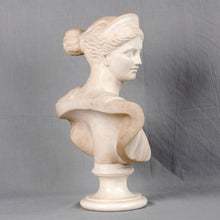 Load image into Gallery viewer, White Marble Bust of Diana, Artist Signed, Italy, c.1875