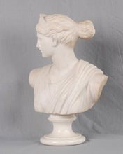 Load image into Gallery viewer, White Marble Bust of Diana, Artist Signed, Italy, c.1875