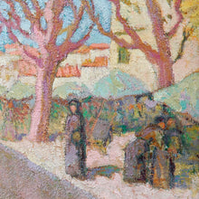 Load image into Gallery viewer, Oil on canvas, Street Market Scene, signed A. Varin, France, c.1880