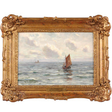 Load image into Gallery viewer, Oil on canvas by W. L. Wyllie, signed, “Off Southend”. England, c.1875