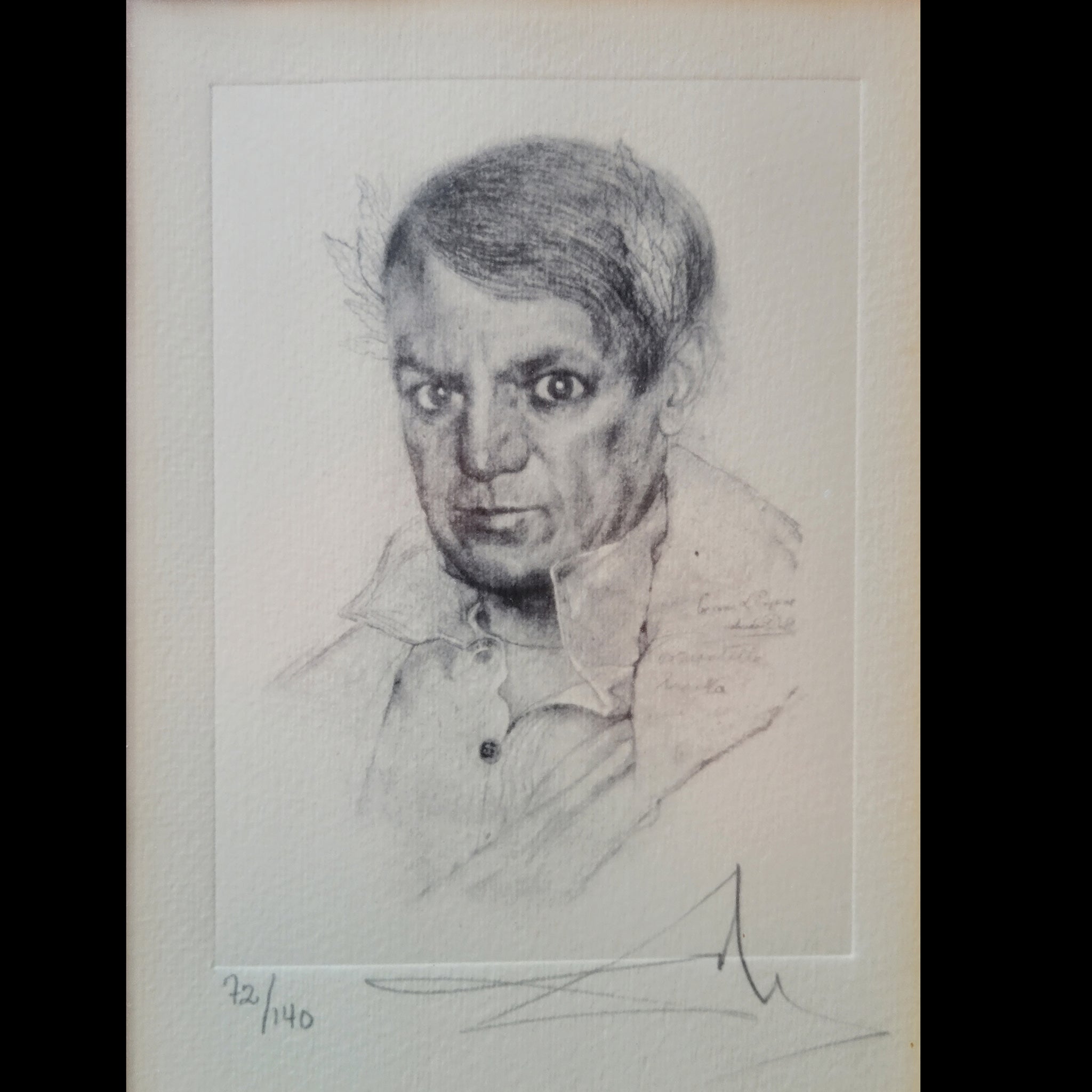 Limited Edition lithograph Portrait of Picasso by Dali, #72