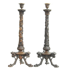 Load image into Gallery viewer, Bronze candlesticks France, Antique