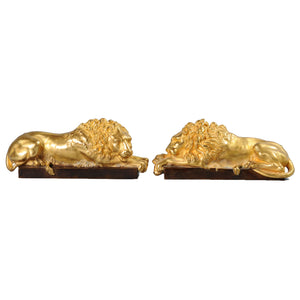 Antique Ormolu Bronze Lions