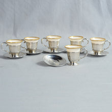 Load image into Gallery viewer, Six Sterling silver and Lenox Demitasse cups and saucers. America, c.1920-1939.