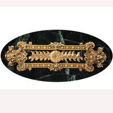 Load image into Gallery viewer, Ormolu Figural Mantle Clock on Verde marble base France, c.1880
