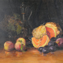 Load image into Gallery viewer, Oil Painting on Canvas Still Life of Fruit, signed Lillie Honnorat and dated 1903.