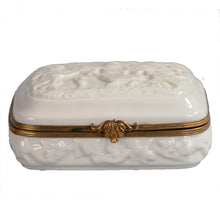Load image into Gallery viewer, White Porcelain box with Bas Relief Decoration, France, c.1875.