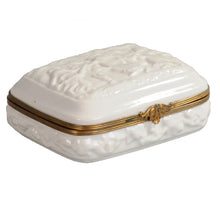 Load image into Gallery viewer, White Porcelain box with Bas Relief Decoration, France, c.1875.
