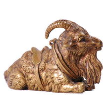 Load image into Gallery viewer, Vienna bronze goat with a saddle on its back.  Signed . Vienna, c.1860
