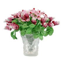 Load image into Gallery viewer, Lalique style vase with French glass beaded flowers.  France, c.1850-1900