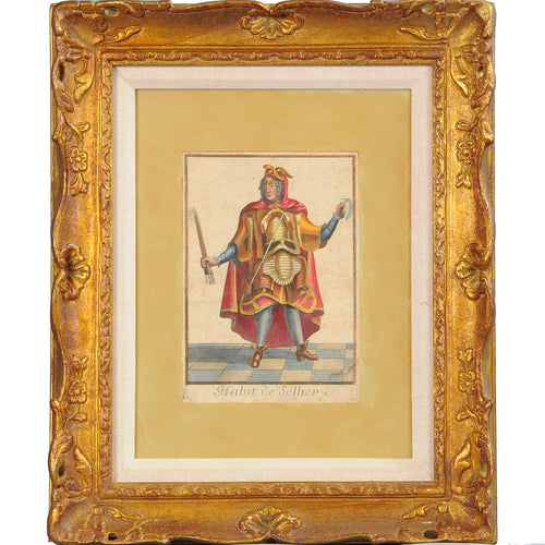 Copperplate Engraving Habit de Sellier by Nicolas Larmessin II, Paris, France, c.1695