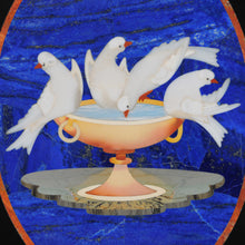 Load image into Gallery viewer, Pietra Dura Doves of Pliny or Capitoline Doves, signed.  Florence, Italy, c.1970
