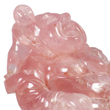 Load image into Gallery viewer, Rose Quartz Laughing Hotei Buddha, China, c.1875