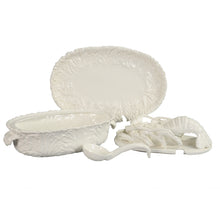 Load image into Gallery viewer, White Majolica Lobster Tureen with platter and ladle. Italy, c.1950.