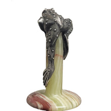 Load image into Gallery viewer, Faberge style silver frog parasol handle facsimile, Russia, c.1960