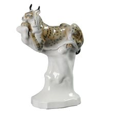 Load image into Gallery viewer, Meissen Porcelain Lynx, Liegender Luchs, Germany, c.1915