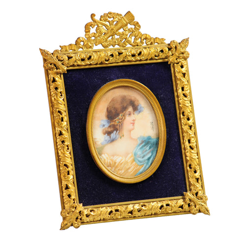 Miniature portrait in an ormolu frame