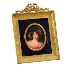 Load image into Gallery viewer, Porcelain miniature in an ormolu frame