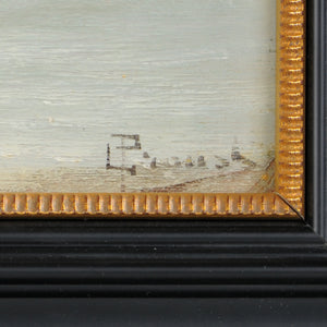 Pair oil on panel coastal scenes signed L P (…?) England, c.1880