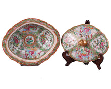 Load image into Gallery viewer, Rose Medallion Covered Vegetable Dish. China, c.1860