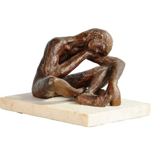 Load image into Gallery viewer, Bronze sculpture of a seated youth signed Victor Salmones, Mexico, c.1960.