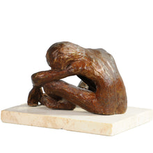 Load image into Gallery viewer, Bronze sculpture of a seated youth signed Victor Salmones, Mexico, c.1960.