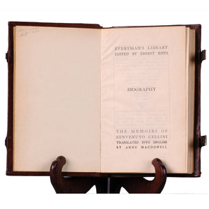 Leather Bound Book, Memoirs of Benvenuto Cellini, c.1925