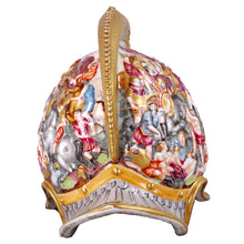 Load image into Gallery viewer, Capo di Monte Porcelain Helmet, signed, no damage or repair.  Italy, c.1880