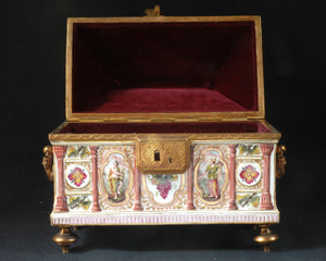 Capodimonte Porcelain Treasure Chest, Italy, c.1900