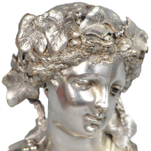 Load image into Gallery viewer, Silvered Bronze Bust of a Bacchante by A. Carrier, France, c.1860