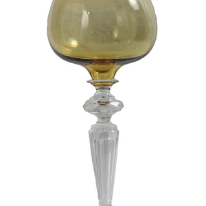 Wine Glass Hand Blown with a Green Bowl, Stem, English, c.1895