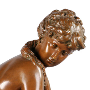 Bronze Sculpture of Venus at her bath by Mathurin Moreau, France, c.1860