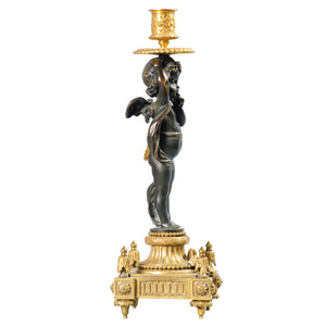 Bronze and Ormolu Figural Candlestick. France, c.1880