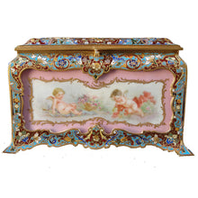 Load image into Gallery viewer, Sèvres and Champlevé jewelry box, France, c.1870