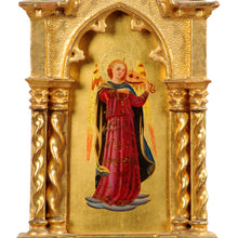 Load image into Gallery viewer, Musical Angel Antique Painting After Fra Angelico, Gold Leaf Frame. Italy, c.1875