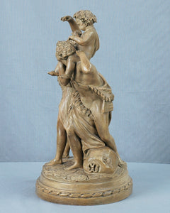 Terre Cotta Figural Group Signed Clodion, France, 19th Century