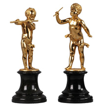 Load image into Gallery viewer, Gilt Musicians on Black Marble Bases, Germany, c.1890