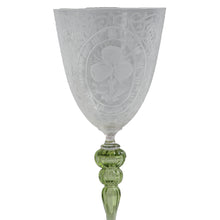 Load image into Gallery viewer, Engraved Wine Glass on Free-Blown stem, Ireland, c.1890