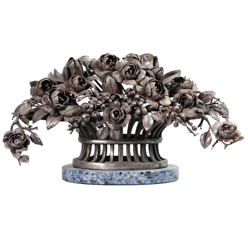 Steel or Iron basket of flowers, France, c.1910