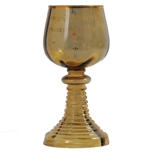 Free-Blown and Enamel Decorated Wine Glass, Germany, c.1895