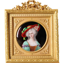 Load image into Gallery viewer, Enamel portrait in ormolu frame France