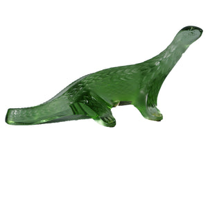 Lalique Green French Art Glass Lizard Figurine, France, c.2000